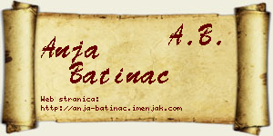 Anja Batinac vizit kartica